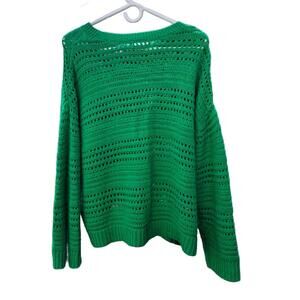 😀Reitman's Light Boxy Women's Sweater, 100% Cotton, Like New, Kelly Green 2X